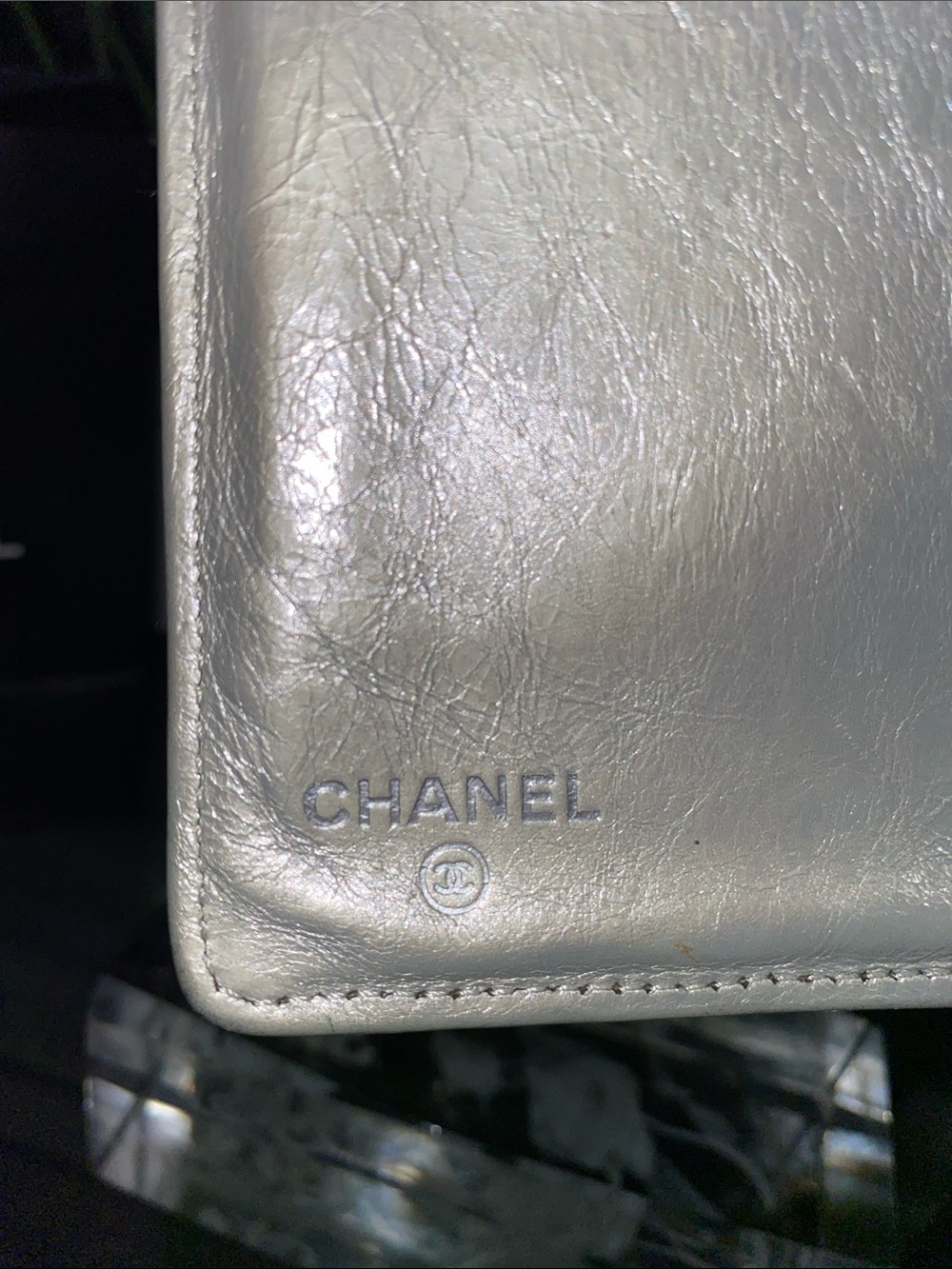 Authentic CHANEL 2.55 Quilted Matelasse Logo Lambskin Long Bifold Flap Wallet - Picture 11 of 17